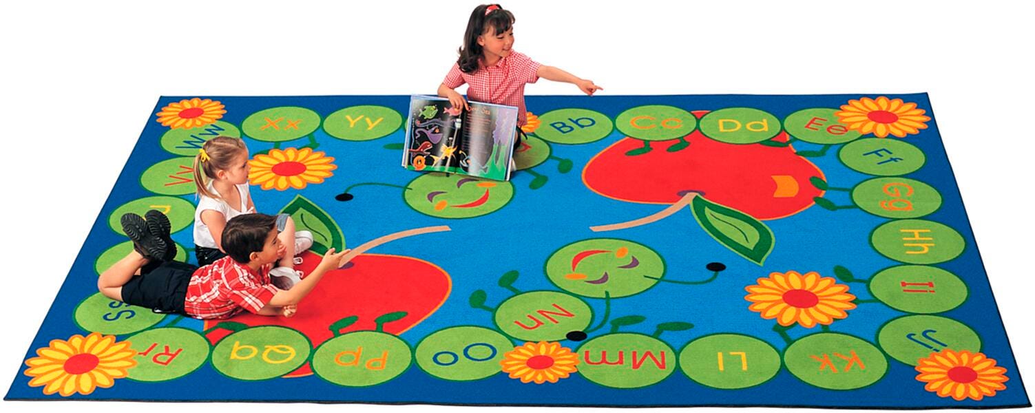 Carpets for Kids ABC Caterpillar Rug, 4 Feet 5 Inches x 5 Feet 10 Inches, Rectangle, Multicolored, Item Number 076249